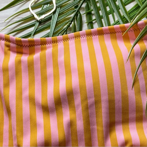 Quicksilver Asymmetrical One Shoulder Striped Coral One Piece Swimsuit - Picture 5 of 11